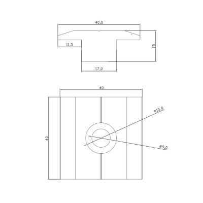 Zoom bild av Ritning Mittfäste